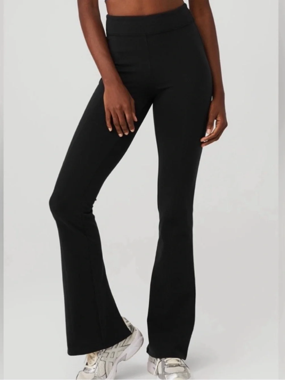 ALO Yoga Black Kickback High-Rise Flare Leggings